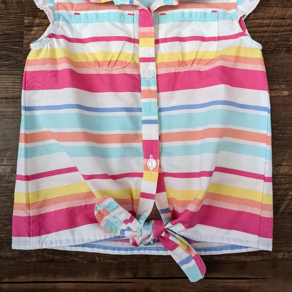 Gymboree Rainbow Stripe Tie Front Top